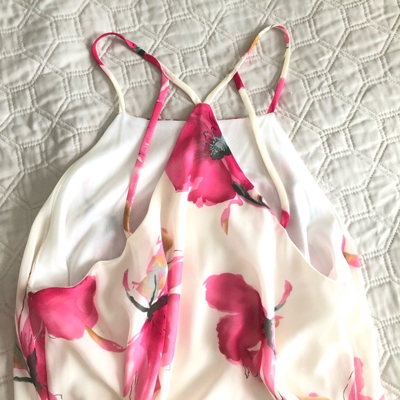 Pink Floral Spaghetti Strap Flowy Dress - Picture 3 of 4